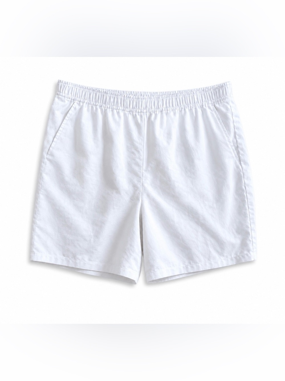 DKNY White Linen Blend Pull-On Elastic Waist Shorts Size Medium